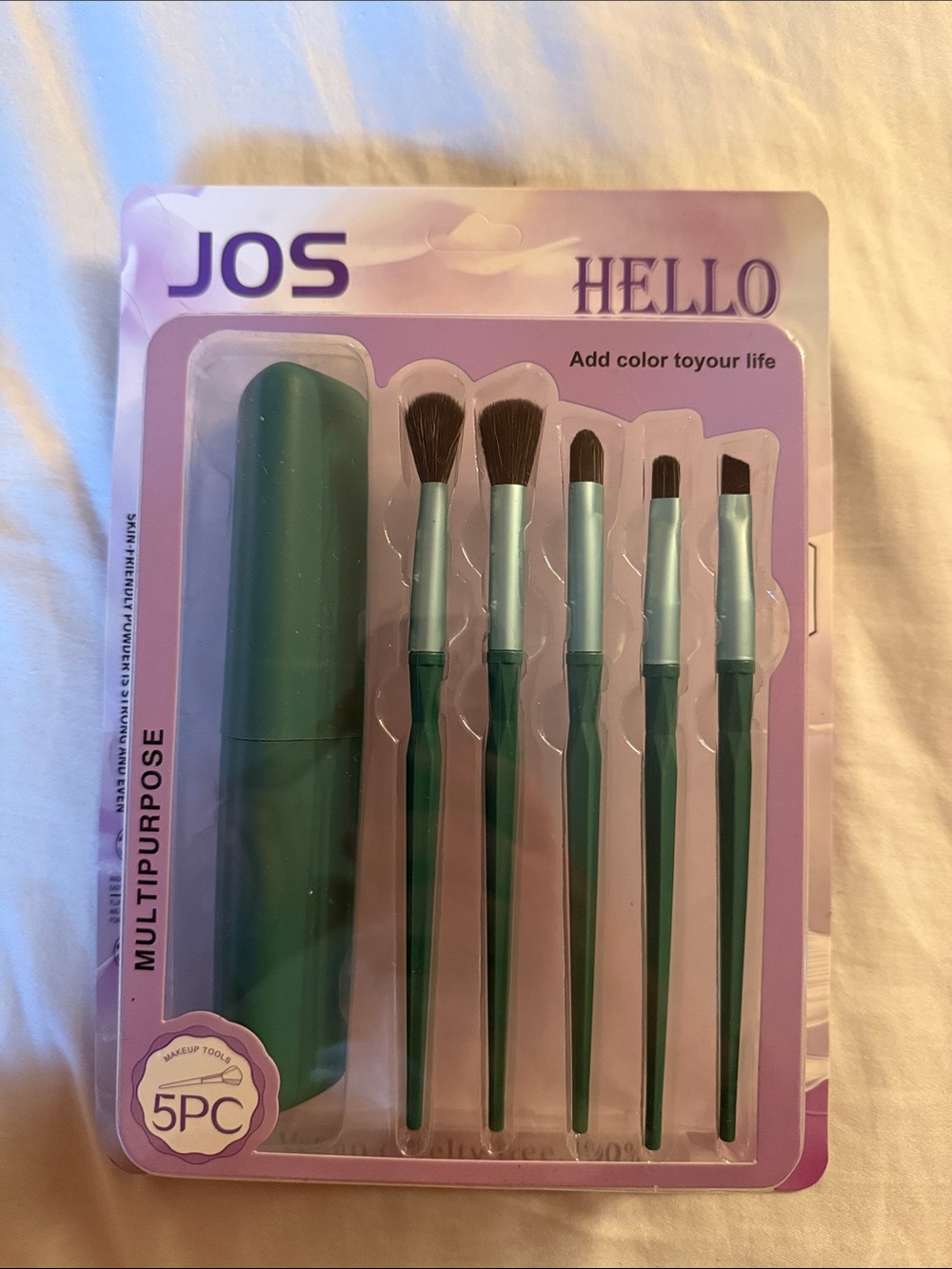 BNIP JOS HELLO 5pc Travel Makeup Brush Set + Case
